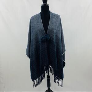 Marc New York Blue & Silver Wrap with Front Tassel